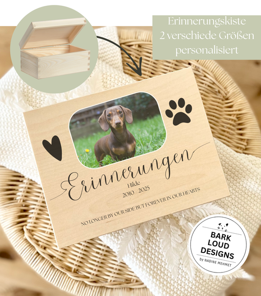 Erinnerungskiste Haustier - Trauer Geschenk - Single Foto