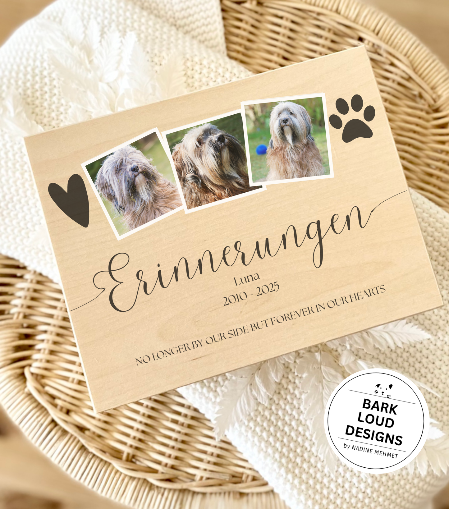 Erinnerungskiste Haustier - Trauer Geschenk - Multi Foto