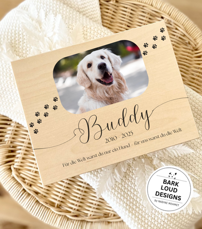 Erinnerungskiste Hund - Trauer Geschenk - Single Foto Paws