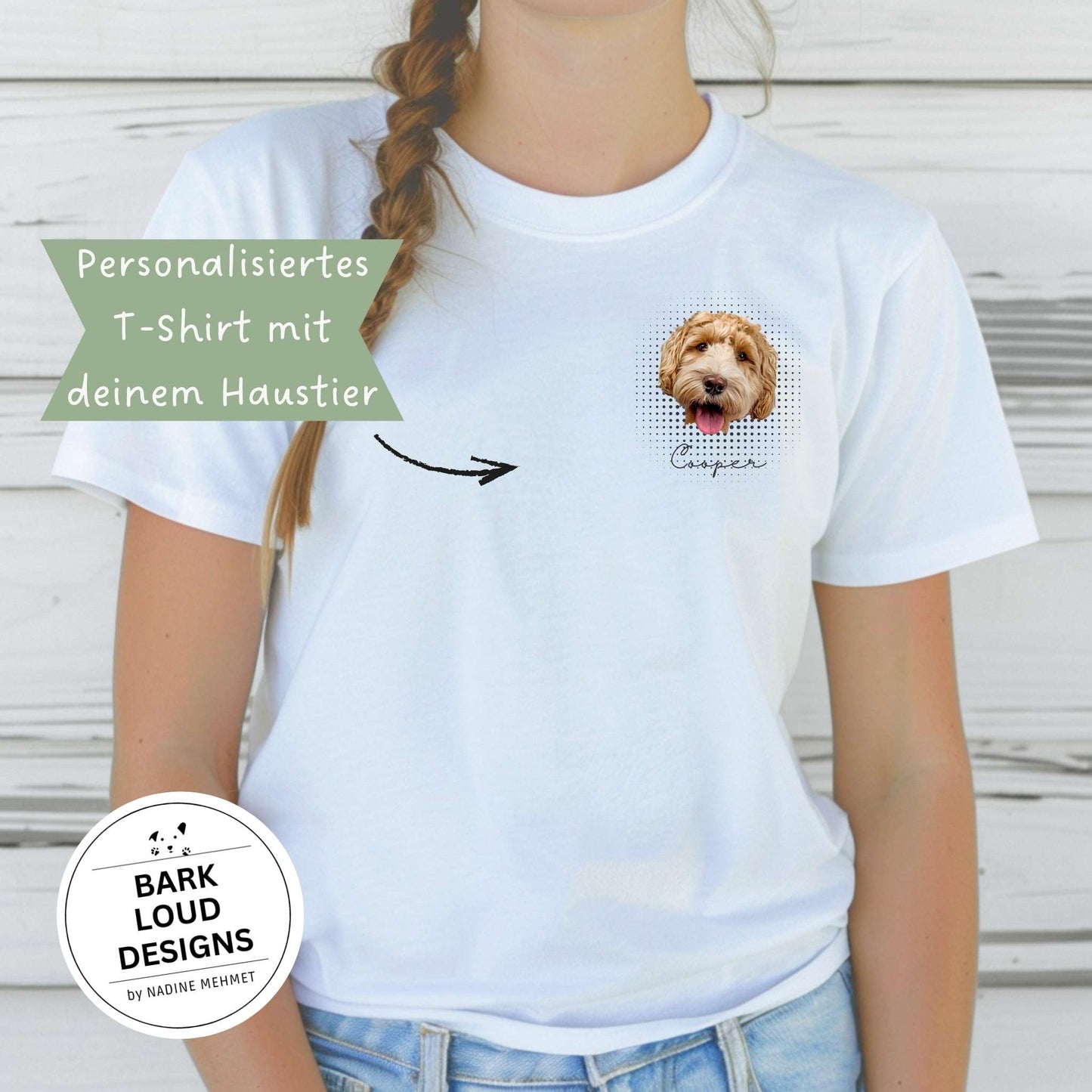 Personalisiertes T-Shirt mit Foto und Name Haustier - Pocketprint