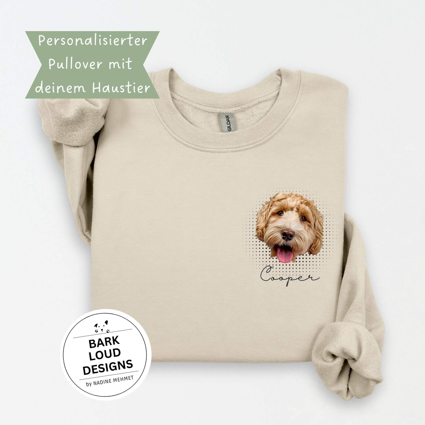 Personalisierter Sweater mit Foto und Name Haustier - Pocketprint