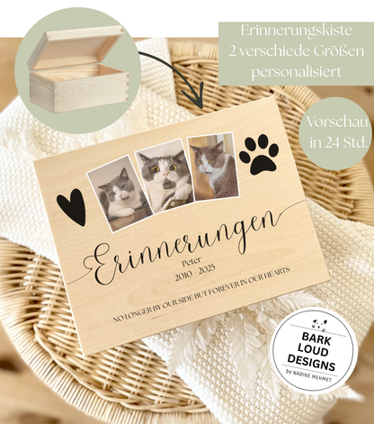 Erinnerungskiste Haustier - Trauer Geschenk - Multi Foto