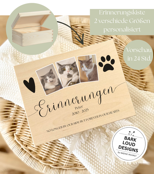Erinnerungskiste Haustier - Trauer Geschenk - Multi Foto