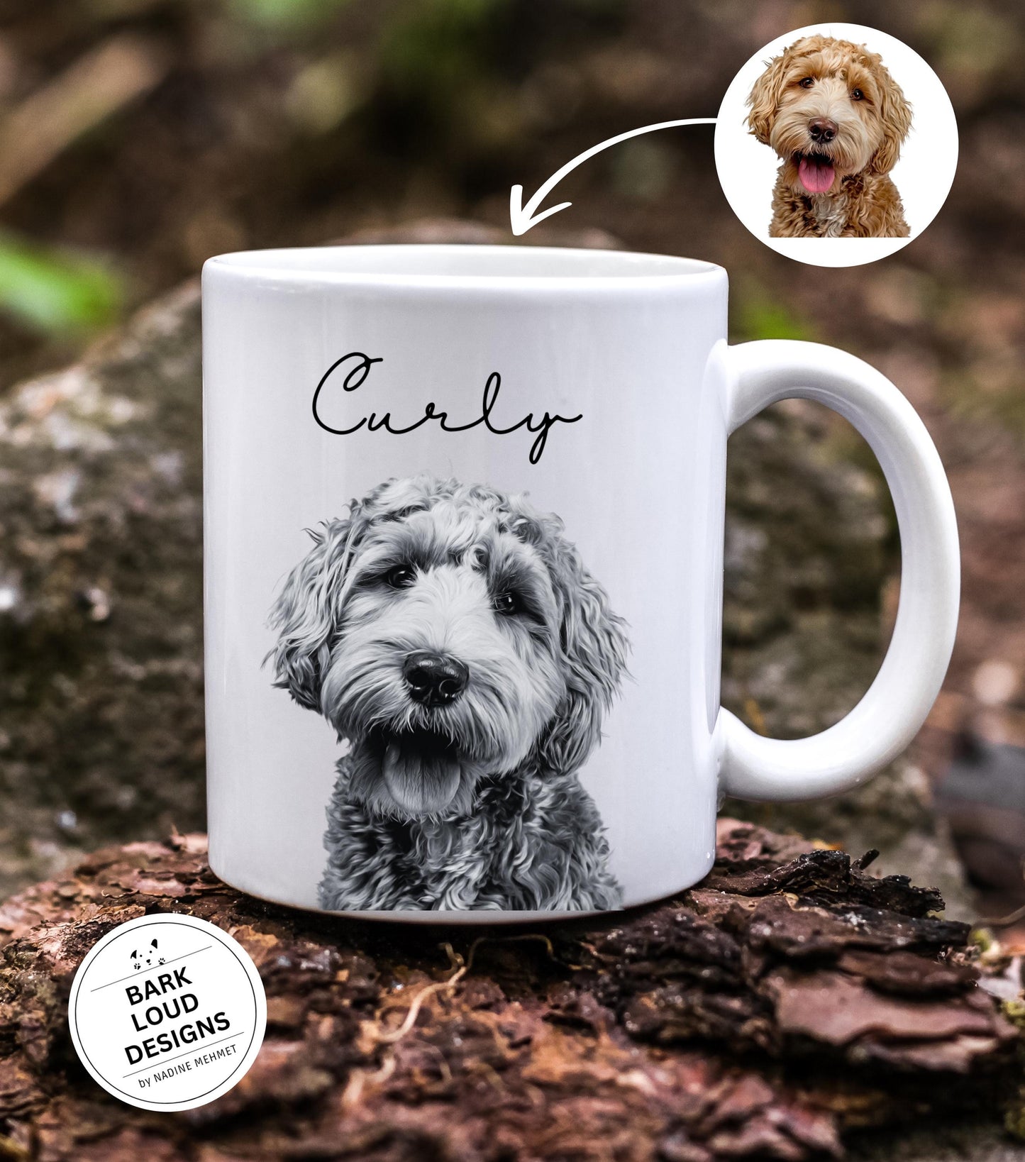 Personalisierte Fototasse Haustier mit Name