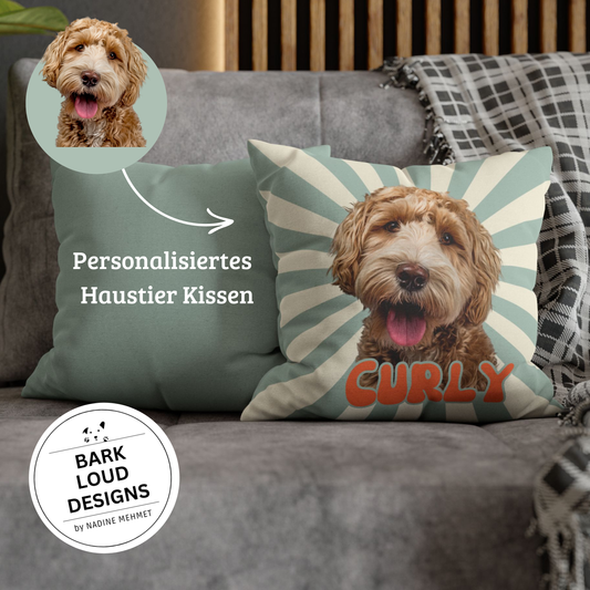 Personalisiertes Kissen Haustier - Retro Style