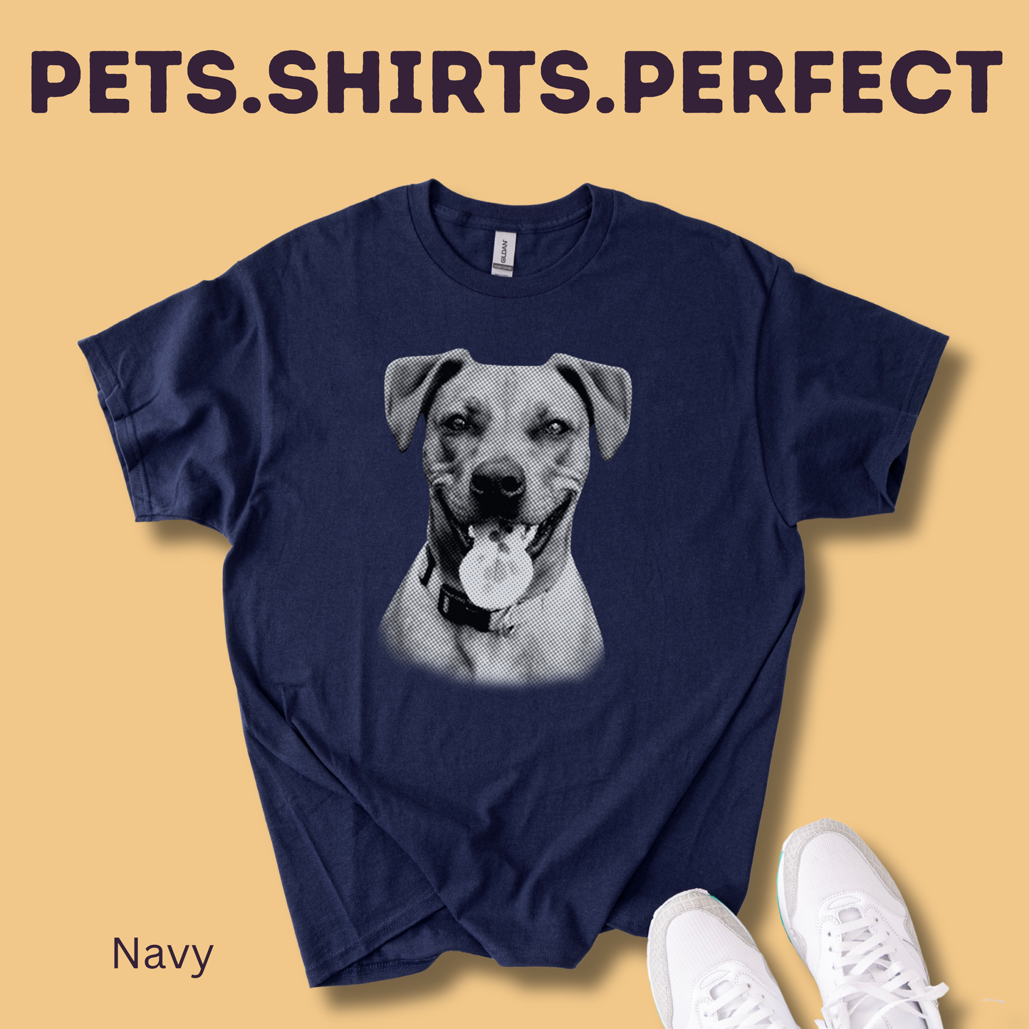 Personalisiertes T-Shirt mit Foto und Name Haustier - Vintage Style