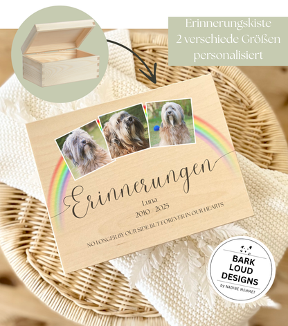 Erinnerungskiste Haustier - Trauer Geschenk - Multi Foto Rainbow