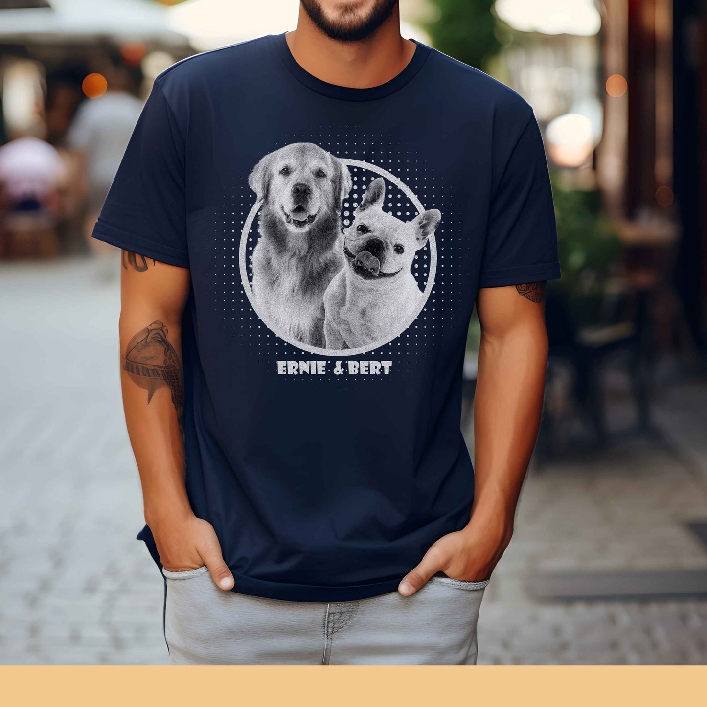 Personalisiertes T-Shirt mit Foto und Name Haustier - Vintage Film Look