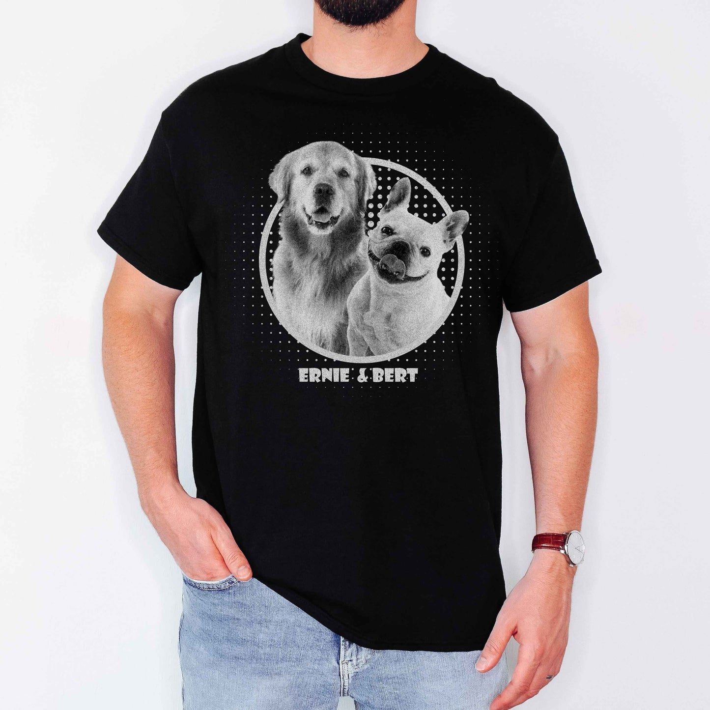 Personalisiertes T-Shirt mit Foto und Name Haustier - Vintage Film Look