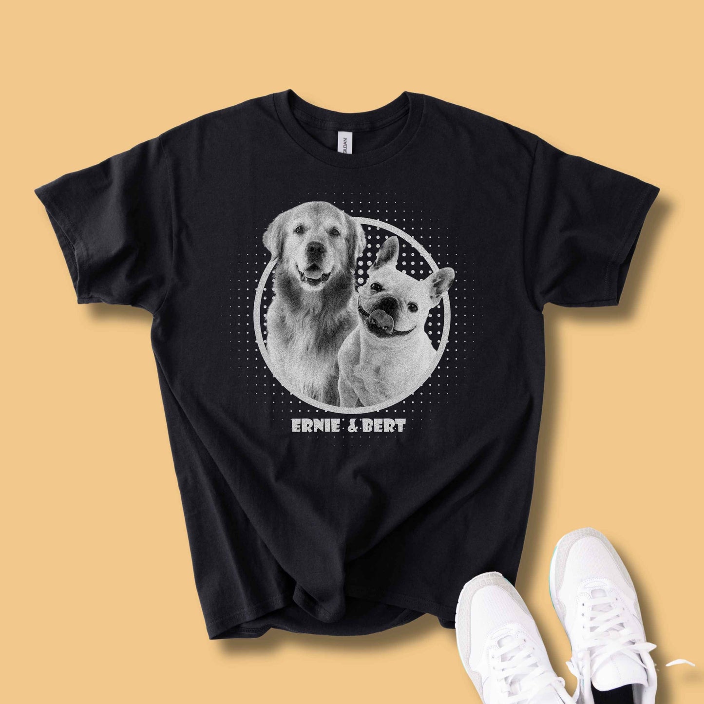 Personalisiertes T-Shirt mit Foto und Name Haustier - Vintage Film Look