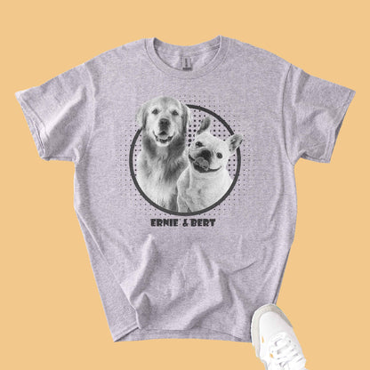Personalisiertes T-Shirt mit Foto und Name Haustier - Vintage Film Look