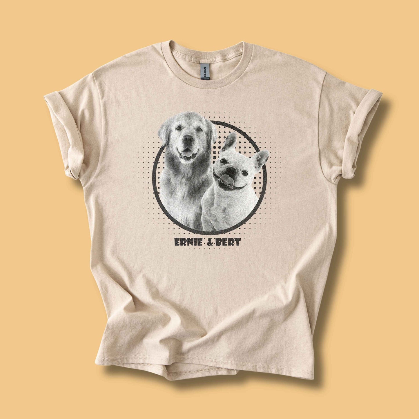 Personalisiertes T-Shirt mit Foto und Name Haustier - Vintage Film Look