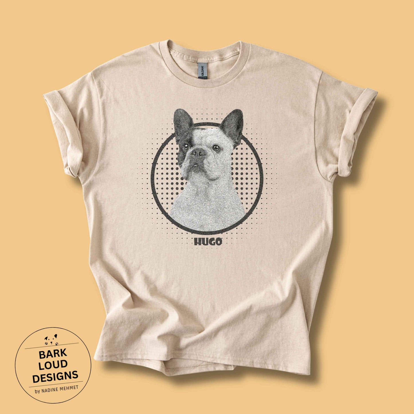 Personalisiertes T-Shirt mit Foto und Name Haustier - Vintage Film Look