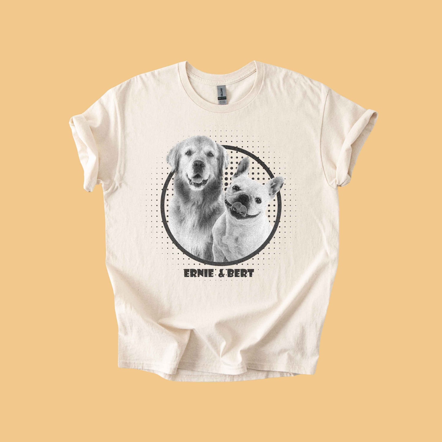 Personalisiertes T-Shirt mit Foto und Name Haustier - Vintage Film Look