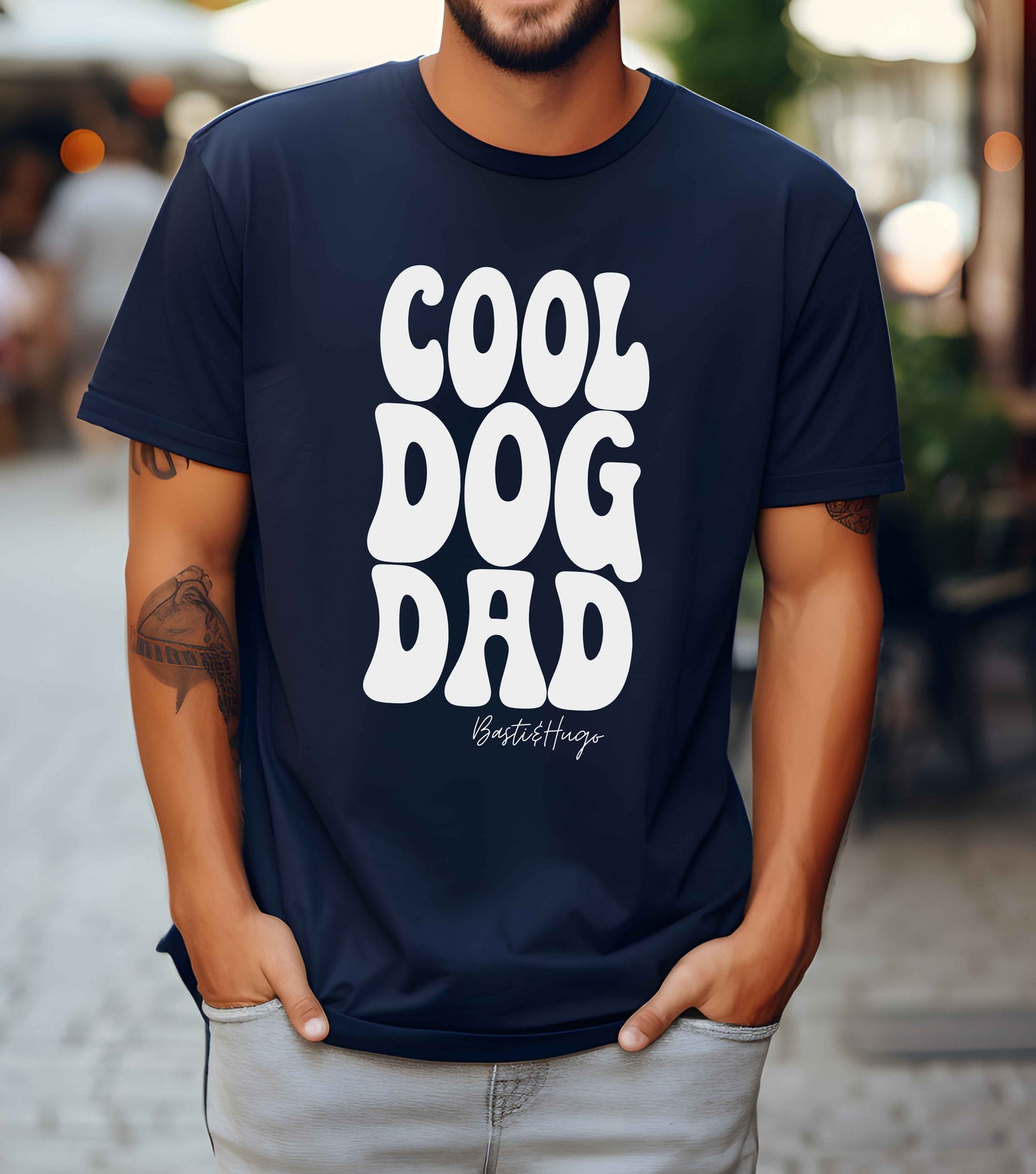 Personalisiertes T-Shirt mit Namen - COOL DOG DAD