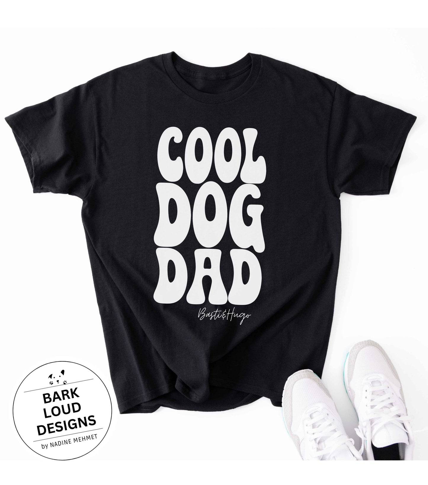 Personalisiertes Premium T-Shirt mit Namen - COOL DOG DAD aus Biobaumwolle