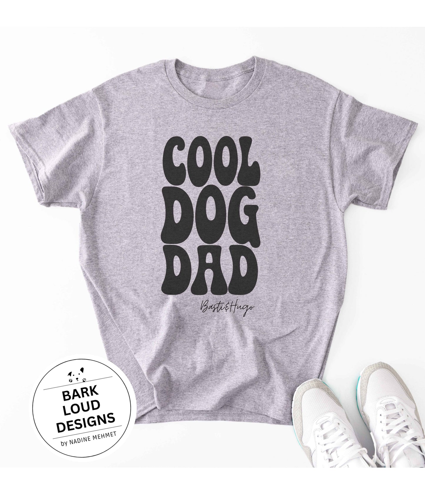 Personalisiertes Premium T-Shirt mit Namen - COOL DOG DAD aus Biobaumwolle