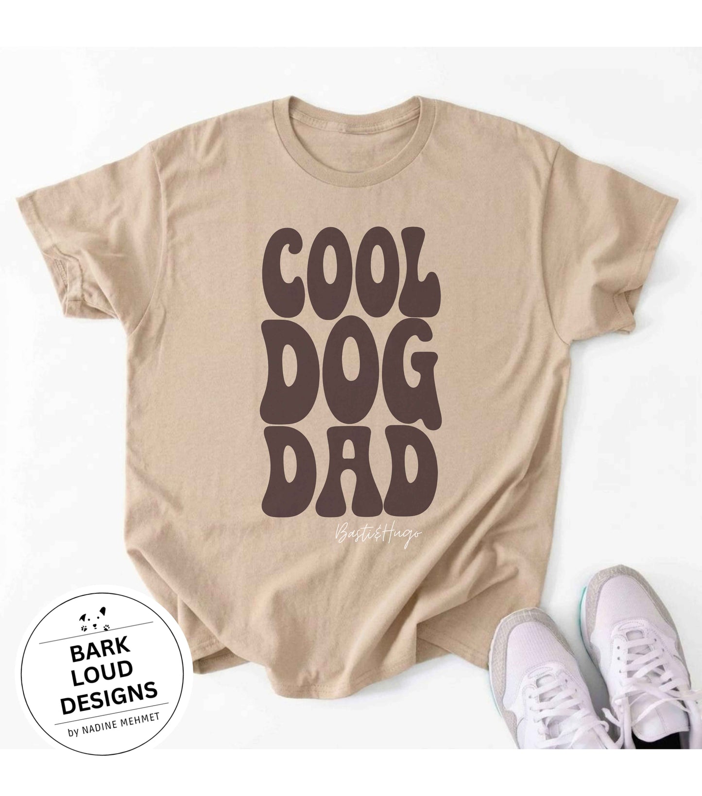 Personalisiertes Premium T-Shirt mit Namen - COOL DOG DAD aus Biobaumwolle