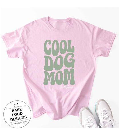 Personalisiertes Premium T-Shirt mit Namen - COOL DOG MOM aus Biobaumwolle