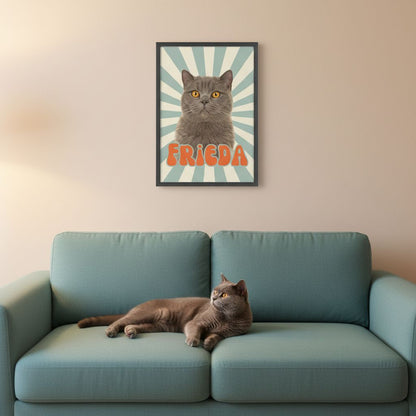 Personalisiertes Poster mit deinem Haustier - Retro Style