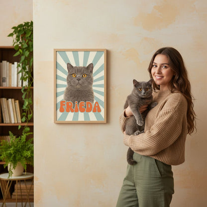 Personalisiertes Poster mit deinem Haustier - Retro Style