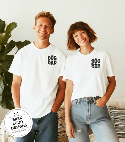 T-Shirt DOG MOM / DOG DAD - Front- und Backprint