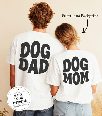 T-Shirt DOG MOM / DOG DAD - Front- und Backprint