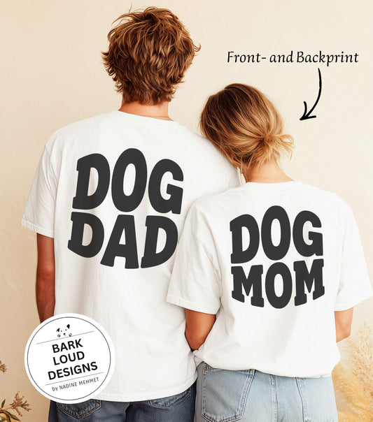 T-Shirt DOG MOM / DOG DAD - Front- und Backprint