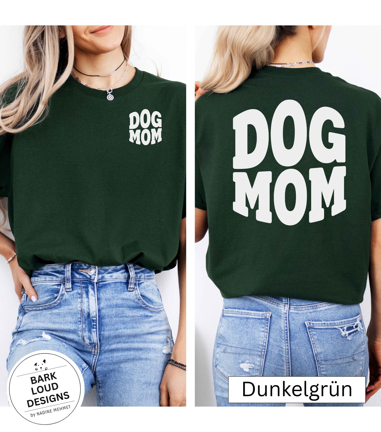 T-Shirt DOG MOM / DOG DAD - Front- und Backprint
