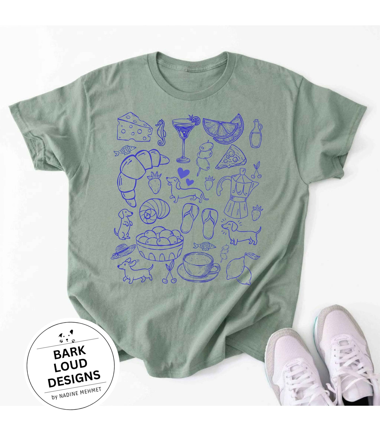 Premium T-Shirt mit Dackeln - Dolce Vita aus Biobaumwolle
