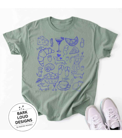 Premium T-Shirt mit Dackeln - Dolce Vita aus Biobaumwolle