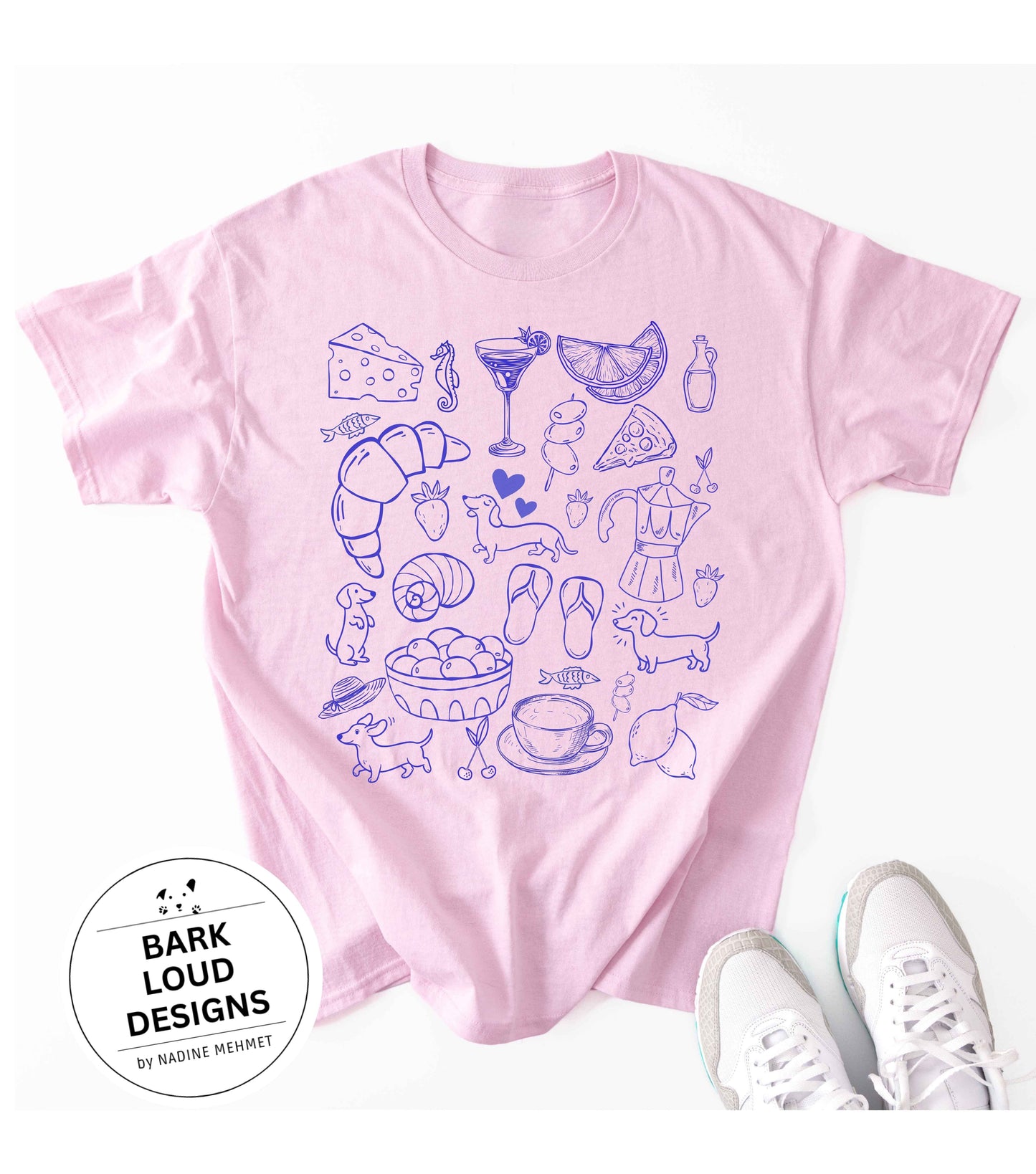 Premium T-Shirt mit Dackeln - Dolce Vita aus Biobaumwolle