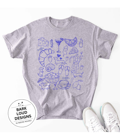 Premium T-Shirt mit Dackeln - Dolce Vita aus Biobaumwolle