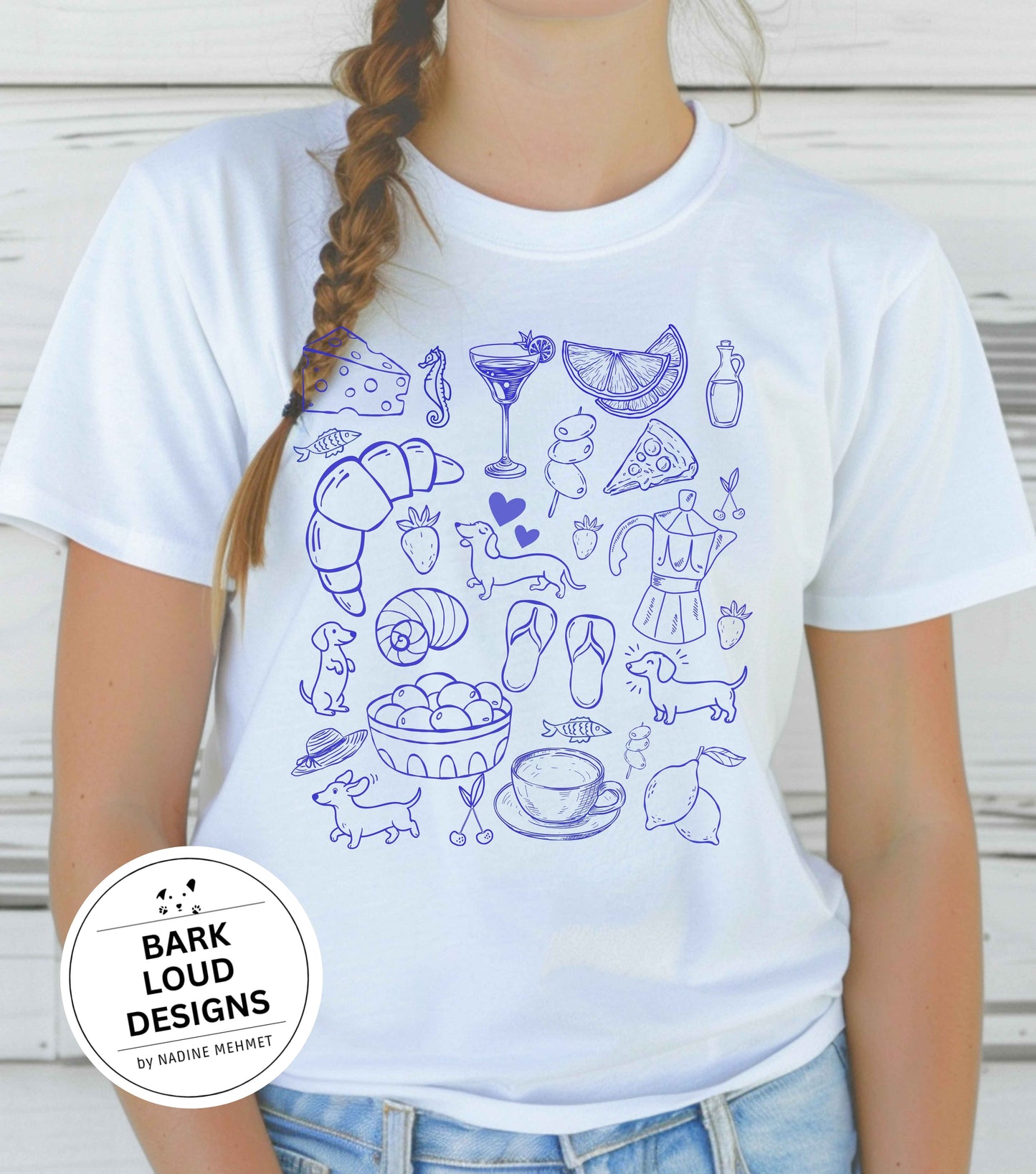 Premium T-Shirt mit Dackeln - Dolce Vita aus Biobaumwolle