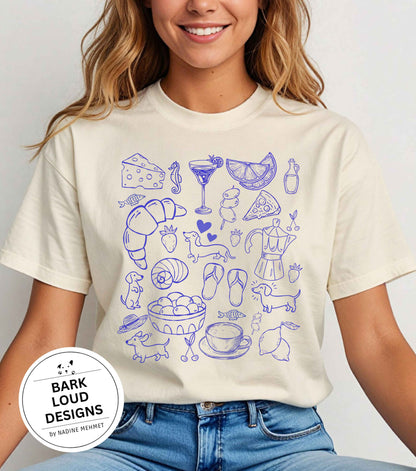 Premium T-Shirt mit Dackeln - Dolce Vita aus Biobaumwolle