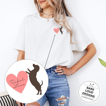 Dackel T-Shirt personalisierbar mit Name - Teckel Heart