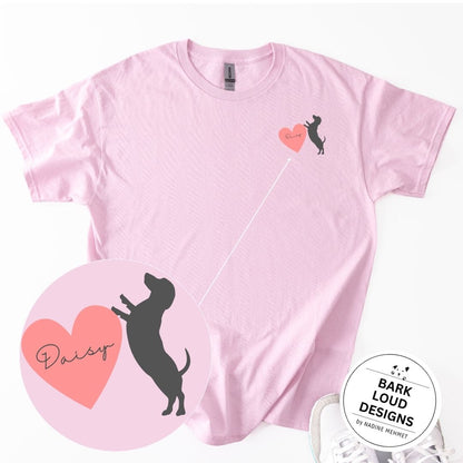 Dackel T-Shirt personalisierbar mit Name - Teckel Heart