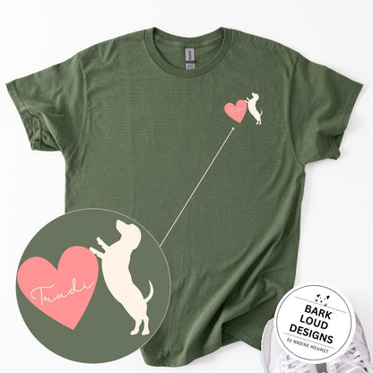 Dackel T-Shirt personalisierbar mit Name - Teckel Heart