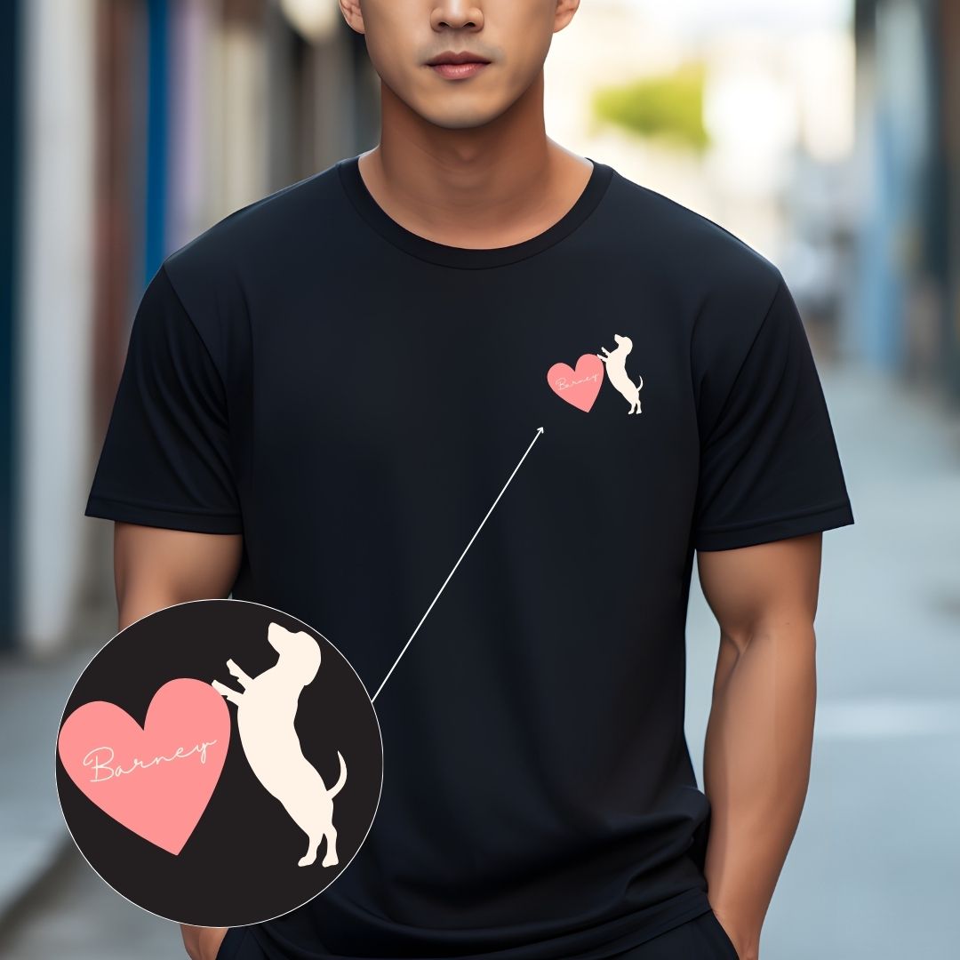 Dackel T-Shirt personalisierbar mit Name - Teckel Heart