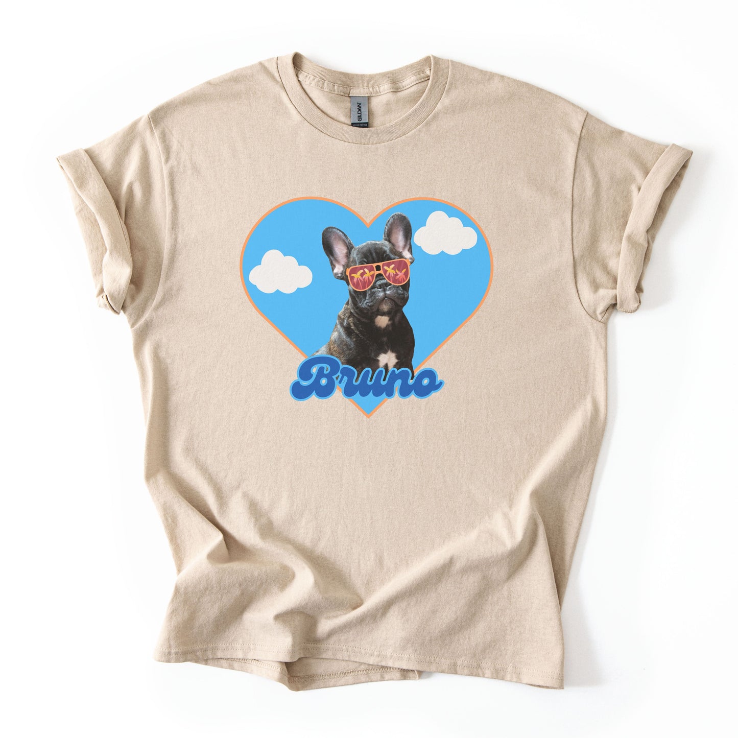 Personalisiertes T-Shirt mit Foto und Name Haustier - Sommer Herz