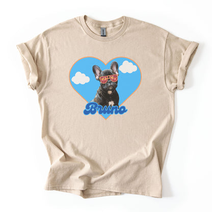 Personalisiertes T-Shirt mit Foto und Name Haustier - Sommer Herz