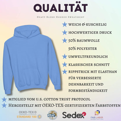Personalisierter Kinder Hoodie mit Foto und Name Haustier - Retro Kreis