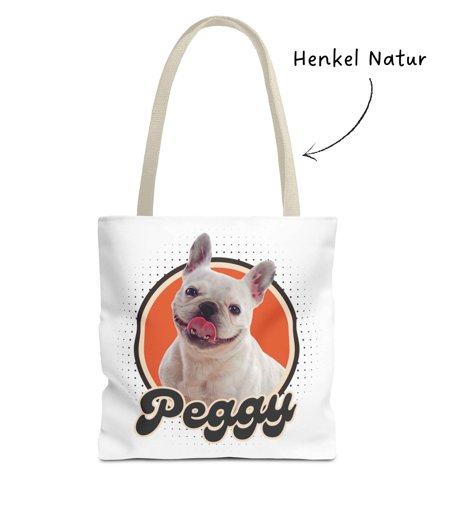 Personalisierter Stoffbeutel mit Foto und Name von deinem Haustier