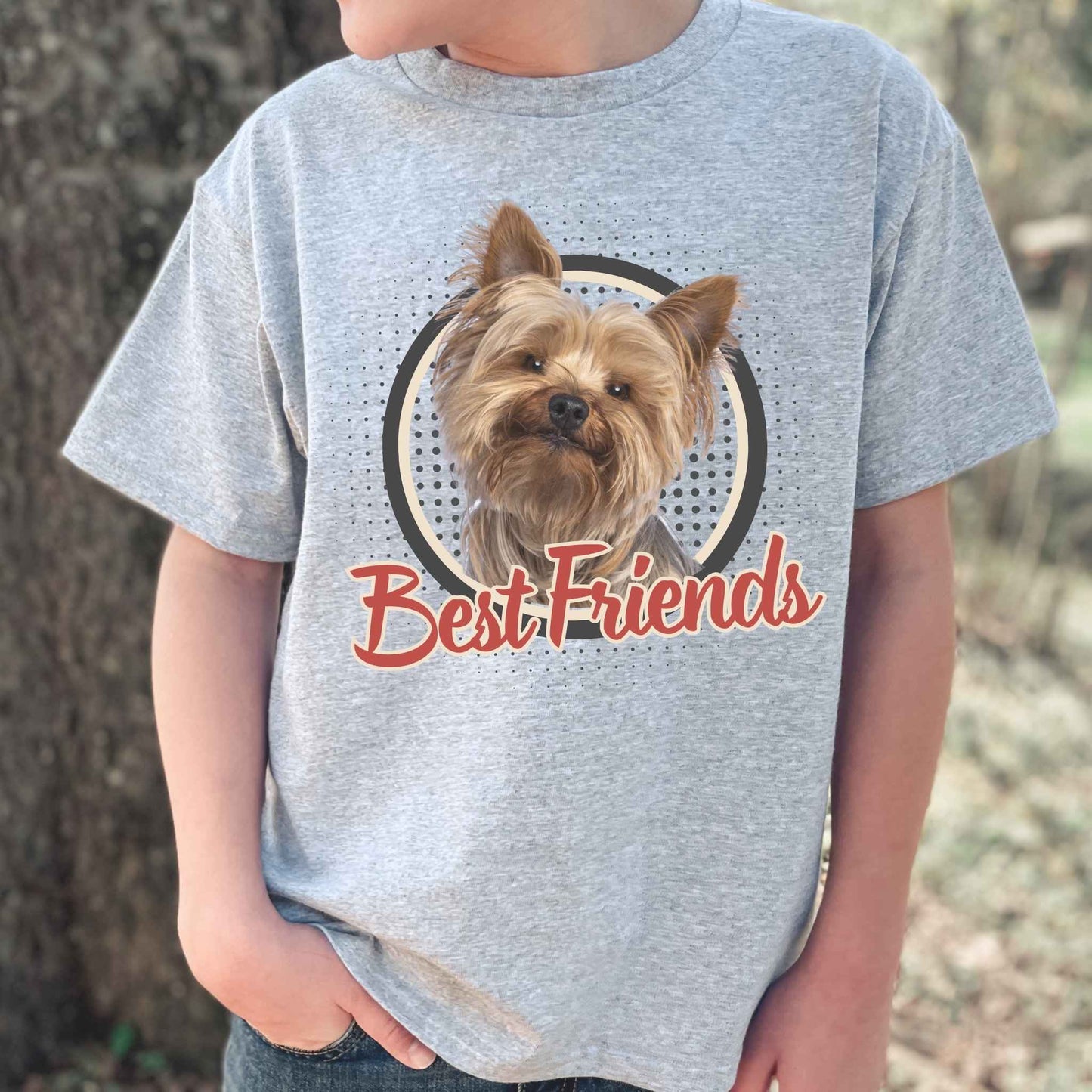 Personalisiertes Kinder T-Shirt mit Foto vom Haustier - Best Friends