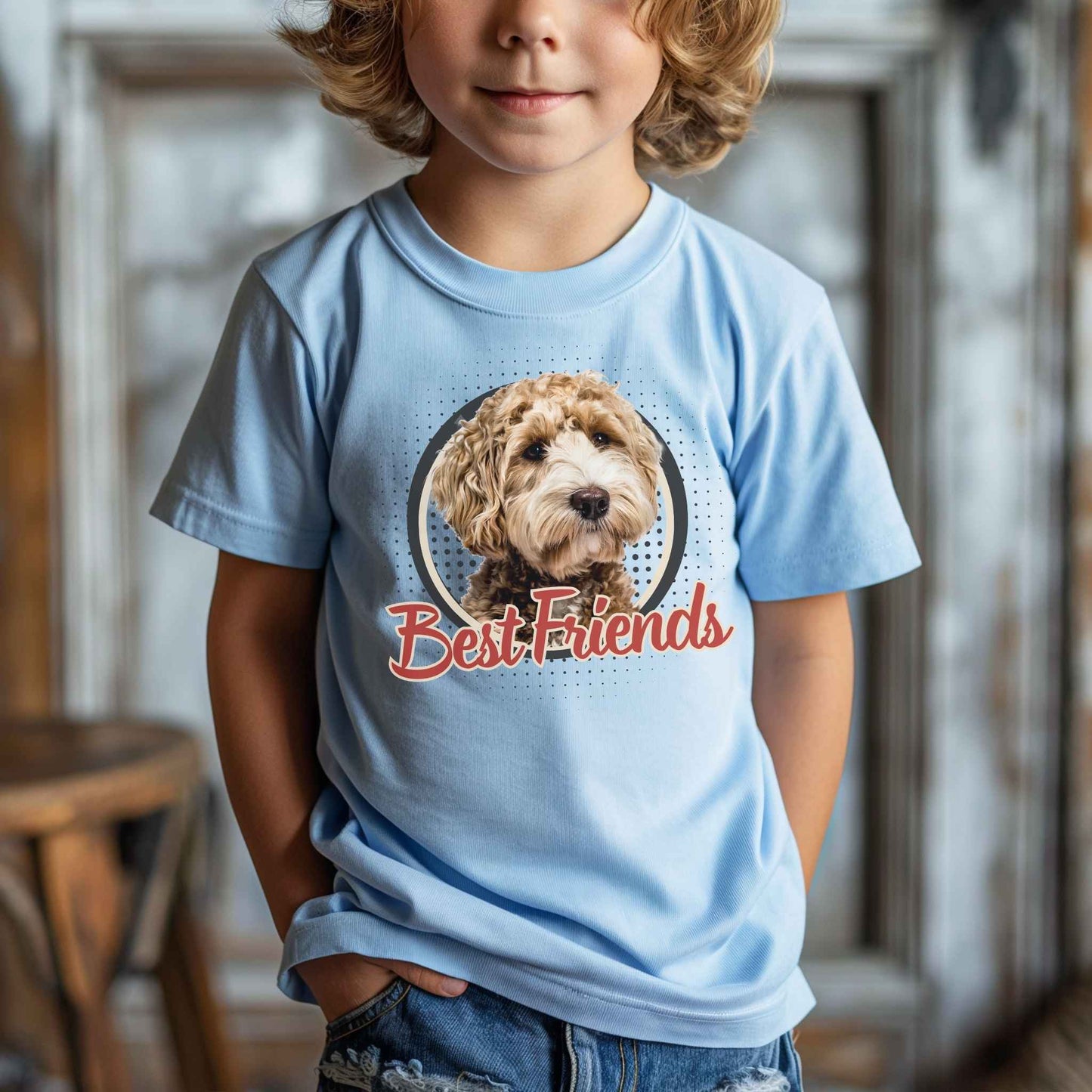 Personalisiertes Kinder T-Shirt mit Foto vom Haustier - Best Friends