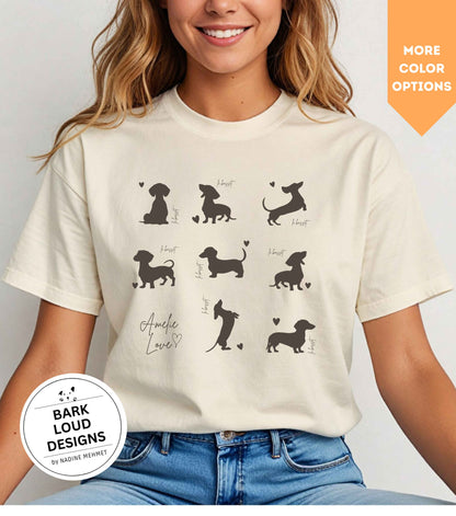 Dackel T-Shirt personalisierbar mit Wunschtext - Dackel Silhouette