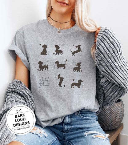 Dackel T-Shirt personalisierbar mit Wunschtext - Dackel Silhouette