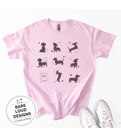 Dackel T-Shirt personalisierbar mit Wunschtext - Dackel Silhouette
