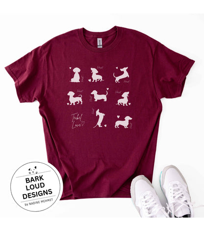 Dackel T-Shirt personalisierbar mit Wunschtext - Dackel Silhouette