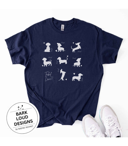 Dackel T-Shirt personalisierbar mit Wunschtext - Dackel Silhouette